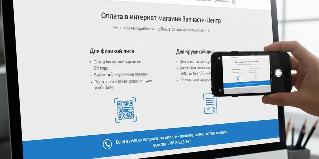 Оплата в интернет магазине Запчасти‑Центр